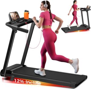 Aiteid Treadmill with Incline,3.0HP Small Treadmills for Home,Portable Electric Treadmill with Handles,Lightweight Walking Pad,Compact Running Treadmills,Walking Pad with Handle,300LBS Capacity