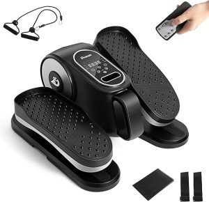 Under Desk Elliptical Machine, Eliptical Leg Exerciser As Seen On TV with Remote,12 Speed Levels for Whole Family,Forward & Reverse Direction, Auto & Manual Mode, Quiet Portable Machine, Home & Office
